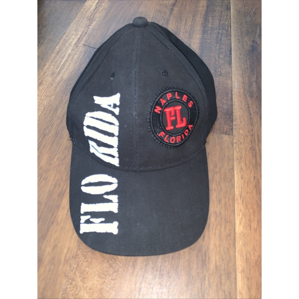 Naples Florida Hat Black And Red And White Adjustable Hat Pre Owned SUN-KISSED